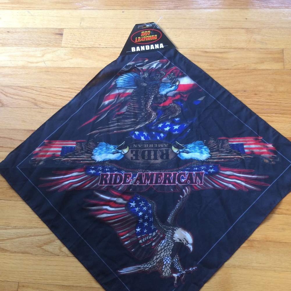 BANDANA RIDE AMERICAN 21X21 AWESOME GIFT NEW TAG